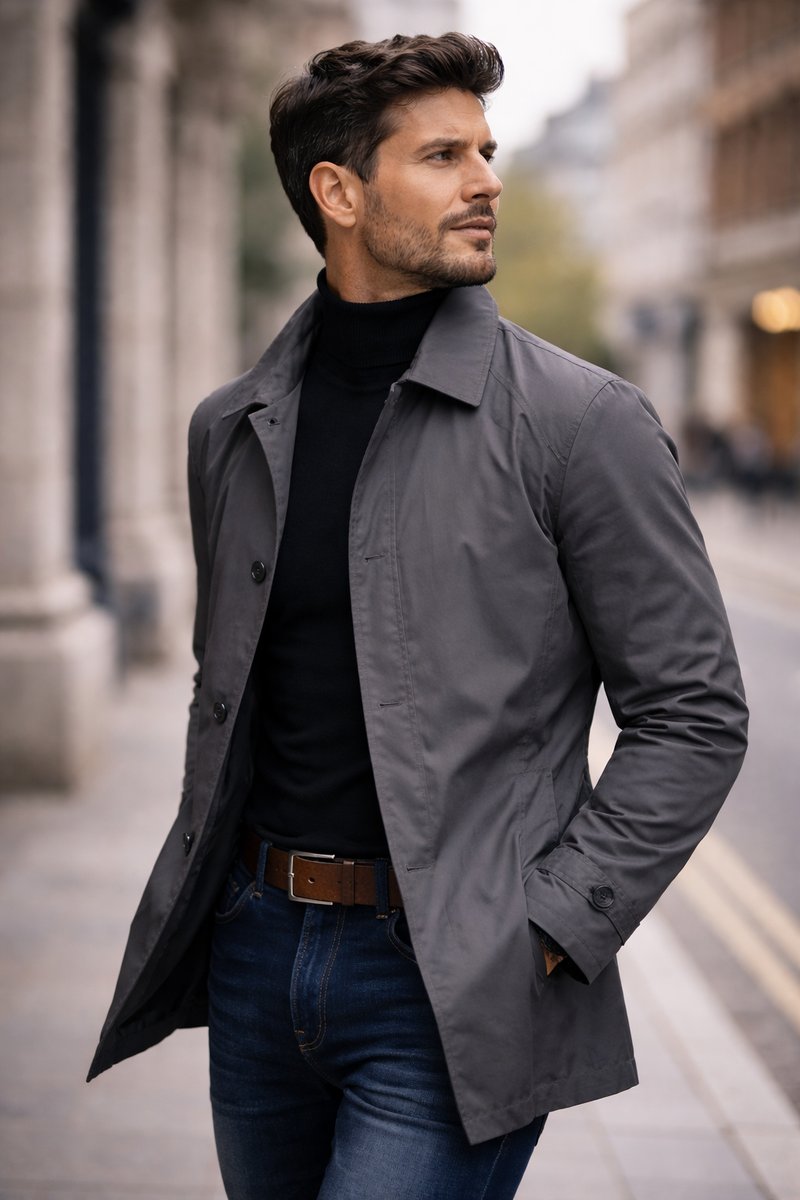 Men's Waterproof Relaxed-Fit Weather-Resistant Overcoat