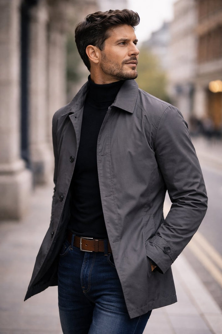 Men's Waterproof Relaxed-Fit Weather-Resistant Overcoat