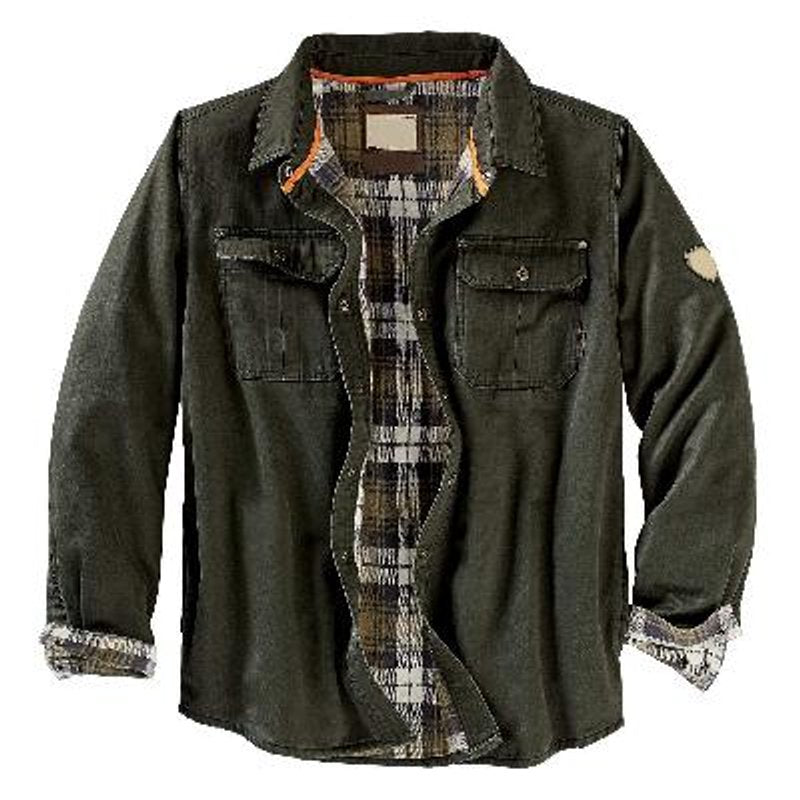 Men's Waxed Cotton Flannel-Lined Trucker Jacket Waterproof Coat
