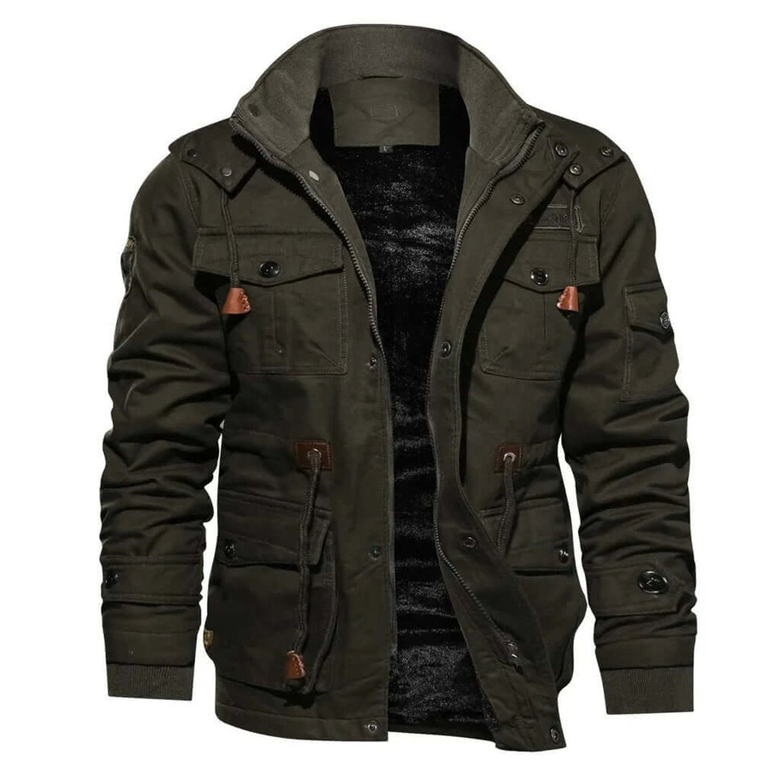 Mens Weatherproof Fleece-Lined Detachable Hood Winter Jacket