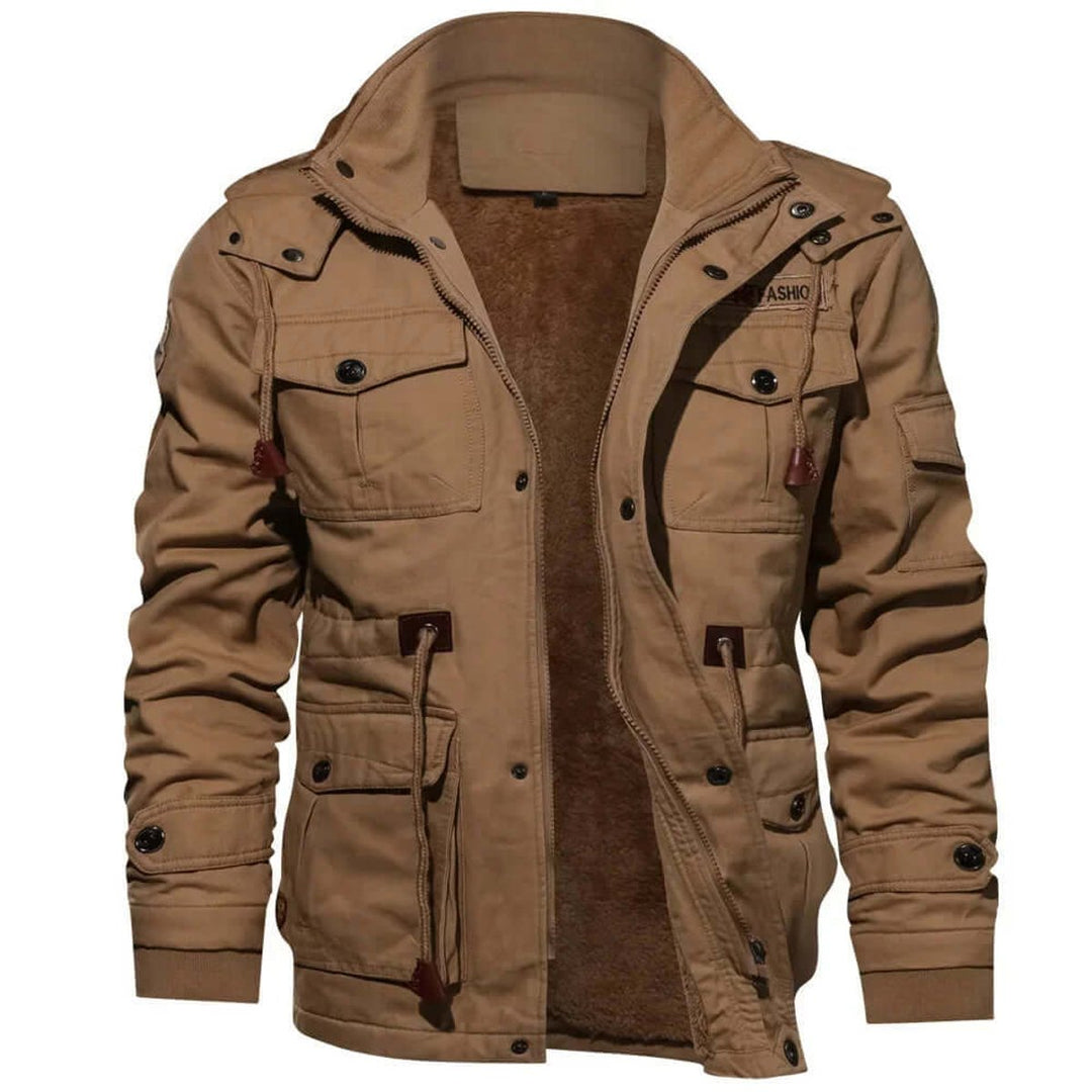 Mens Weatherproof Fleece-Lined Detachable Hood Winter Jacket