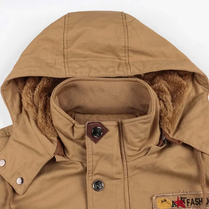 Mens Weatherproof Fleece-Lined Detachable Hood Winter Jacket