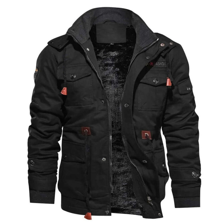 Mens Weatherproof Fleece-Lined Detachable Hood Winter Jacket