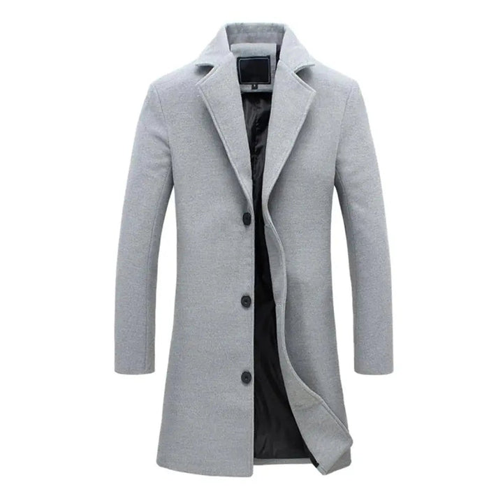 Men's Wool-Blend Long Overcoat Tailored Mens Jacket