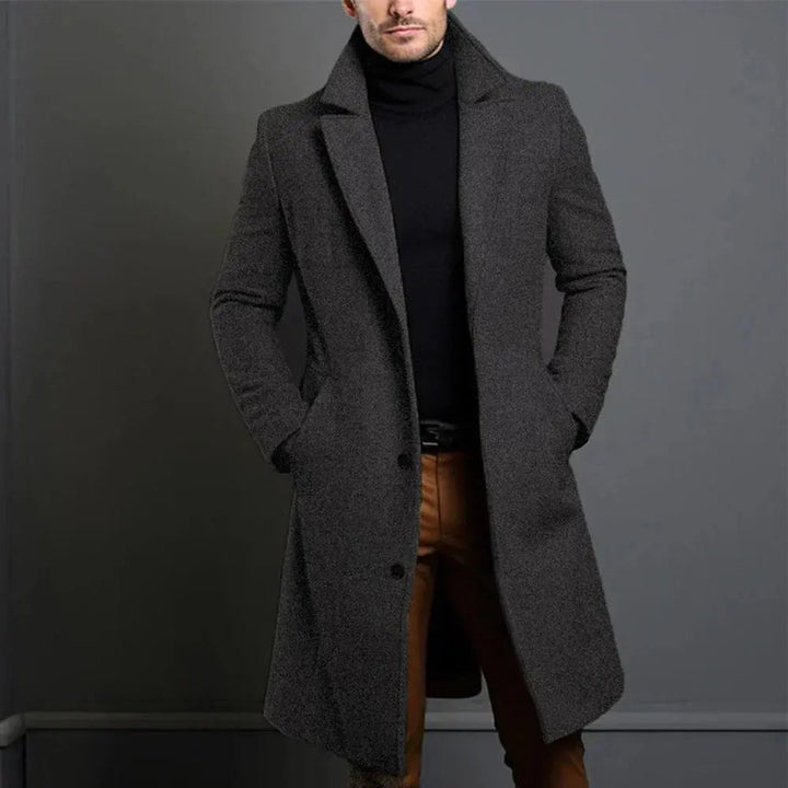 Men's Wool-Blend Long Overcoat Tailored Mens Jacket