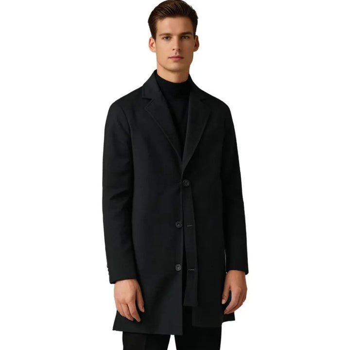 Men's Wool-Blend Long Overcoat Tailored Mens Jacket