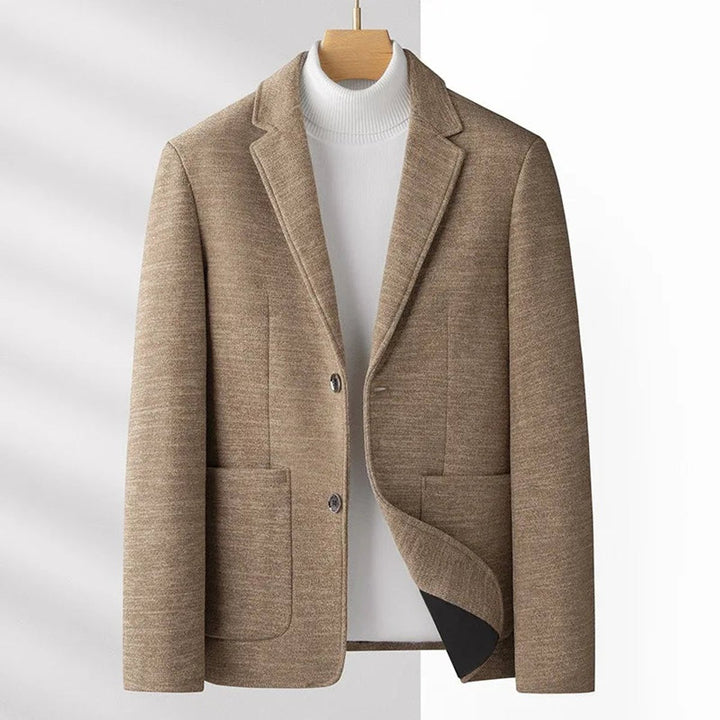 Mens Wool-Blend Smart Casual Blazer Jacket Notch Lapel