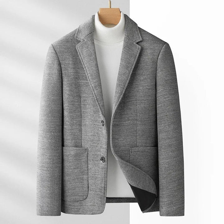 Mens Wool-Blend Smart Casual Blazer Jacket Notch Lapel