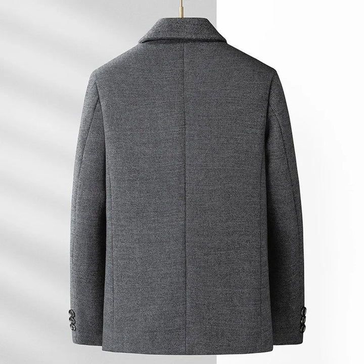 Mens Wool-Blend Smart Casual Blazer Jacket Notch Lapel