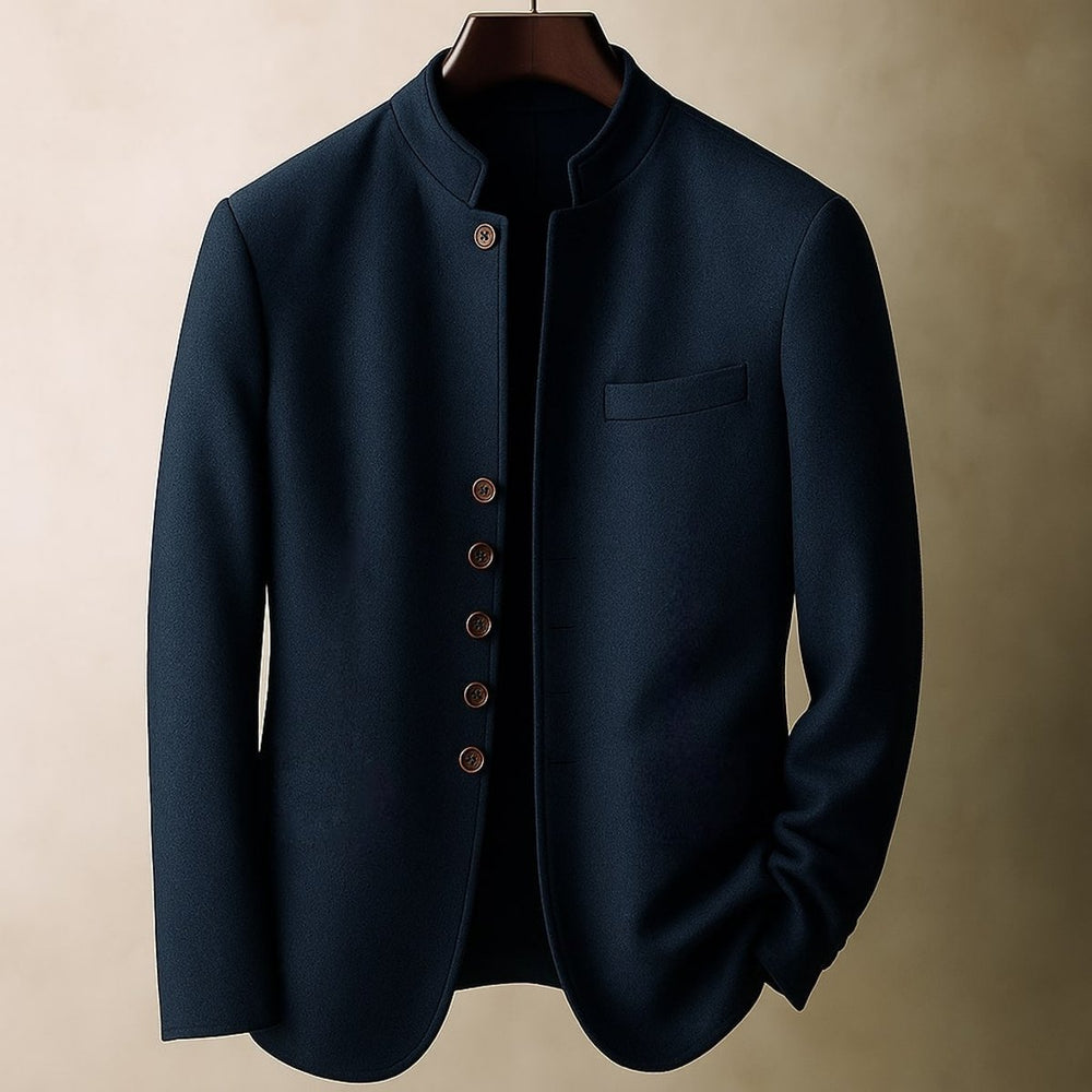 Men's Wool Stand-Collar Tailored Jacket Coat