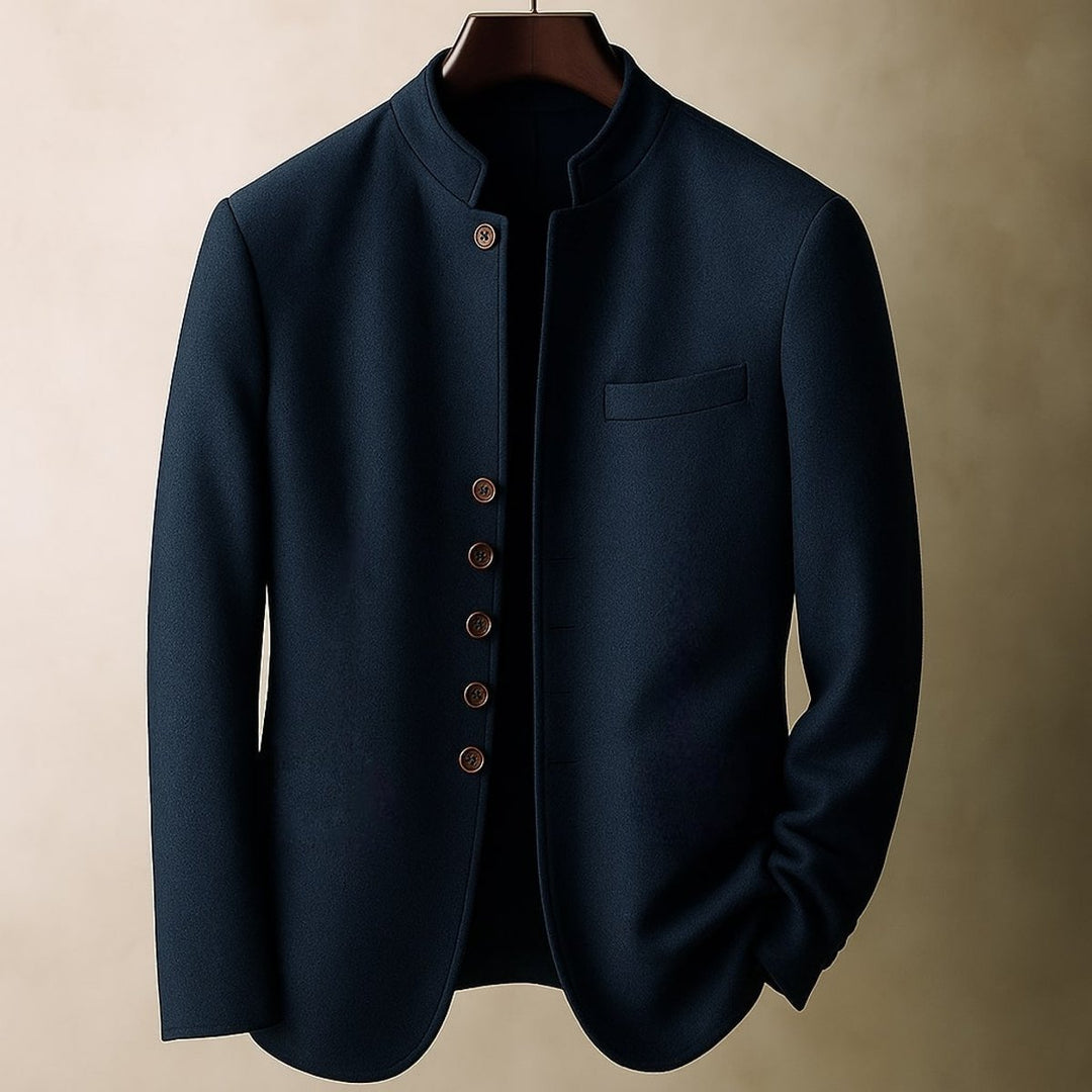 Men's Wool Stand-Collar Tailored Jacket Coat
