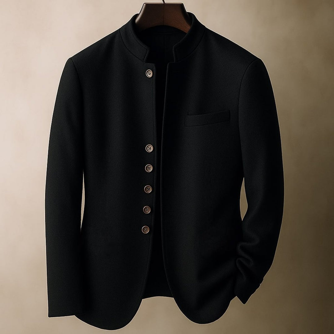 Men's Wool Stand-Collar Tailored Jacket Coat
