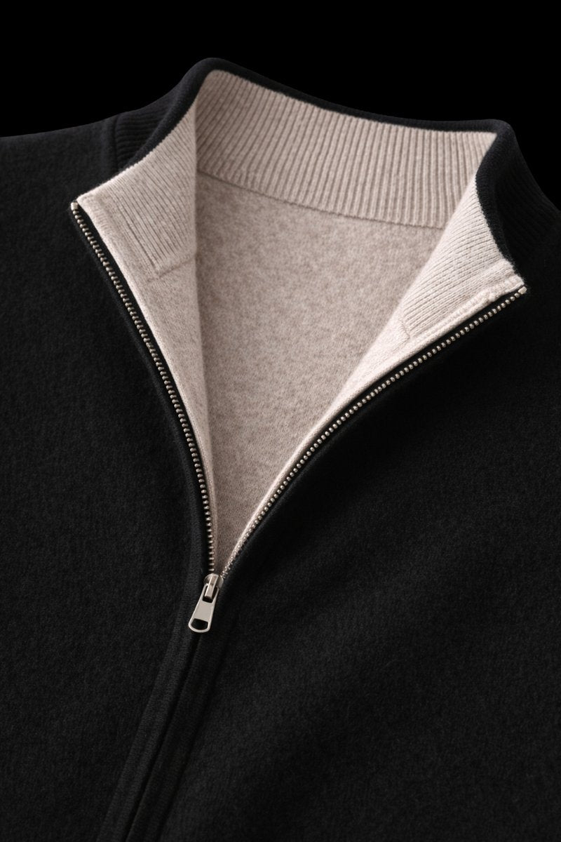 Mens Zip Knitwear Sleeveless Wool Knitted Cardigan Vest