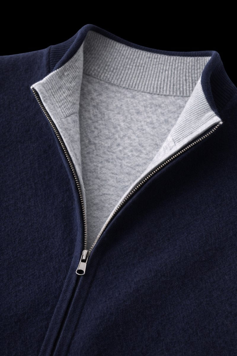Mens Zip Knitwear Sleeveless Wool Knitted Cardigan Vest