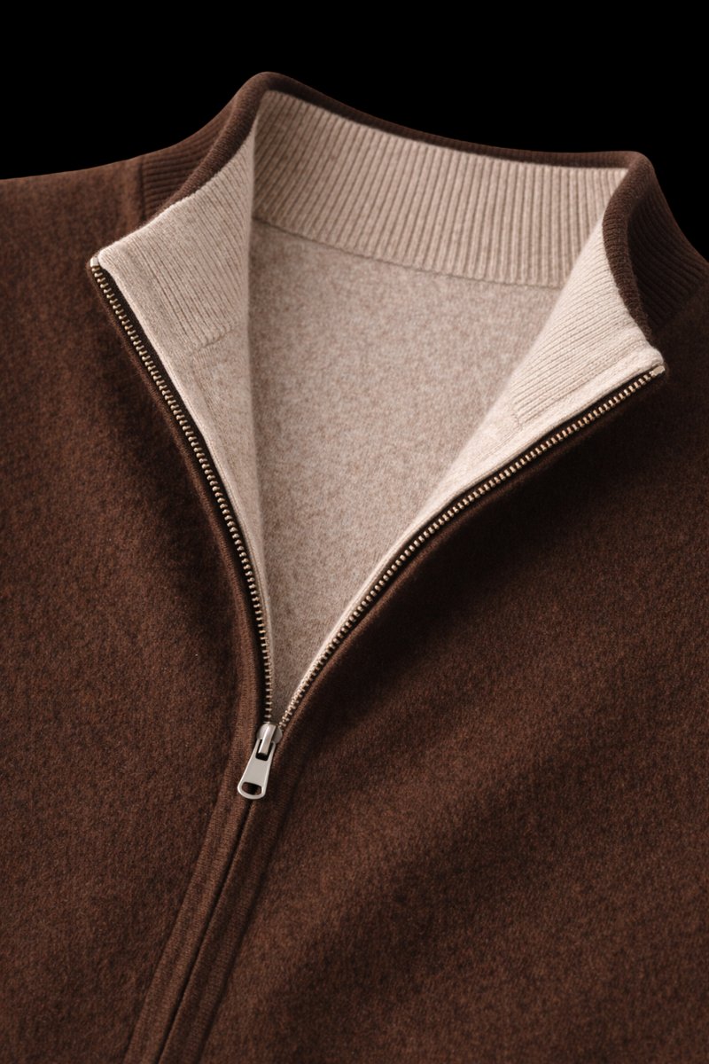 Mens Zip Knitwear Sleeveless Wool Knitted Cardigan Vest