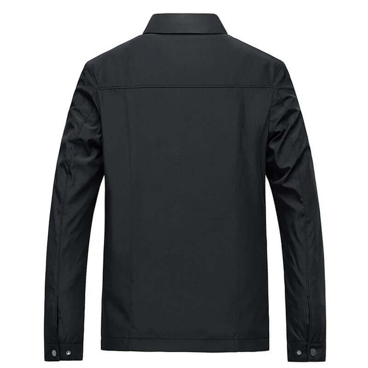 Men's Zip-Up Bomber Jacket Gingham-Lined Casual Coat