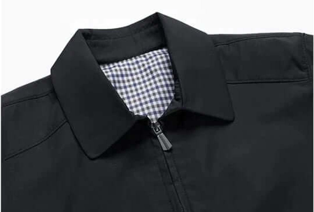 Men's Zip-Up Bomber Jacket Gingham-Lined Casual Coat