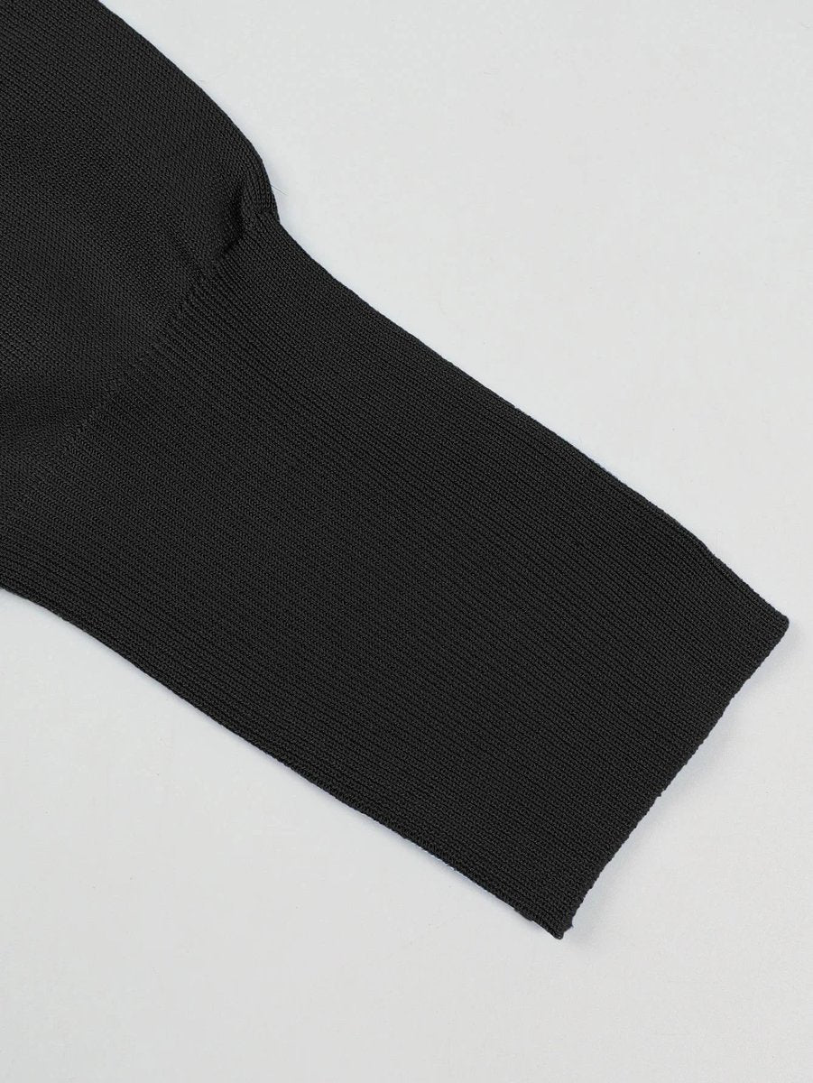 Women's Asymmetric Cold-Shoulder Roll Neck Knitted Jumper