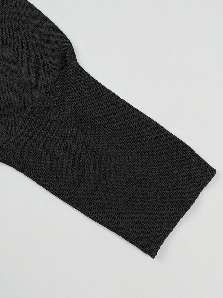 Women's Asymmetric Cold-Shoulder Roll Neck Knitted Jumper