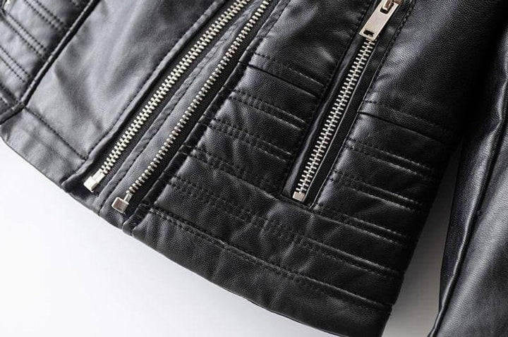 Women's Asymmetric-Zip Faux Leather Biker Coat Jacket