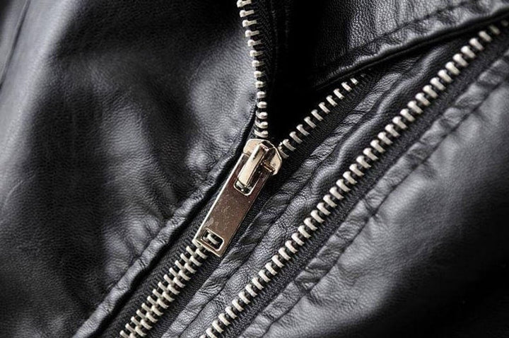 Women's Asymmetric-Zip Faux Leather Biker Coat Jacket