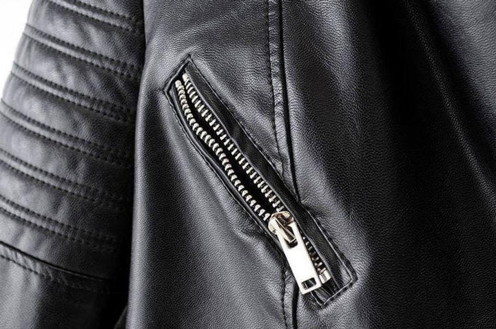 Women's Asymmetric-Zip Faux Leather Biker Coat Jacket