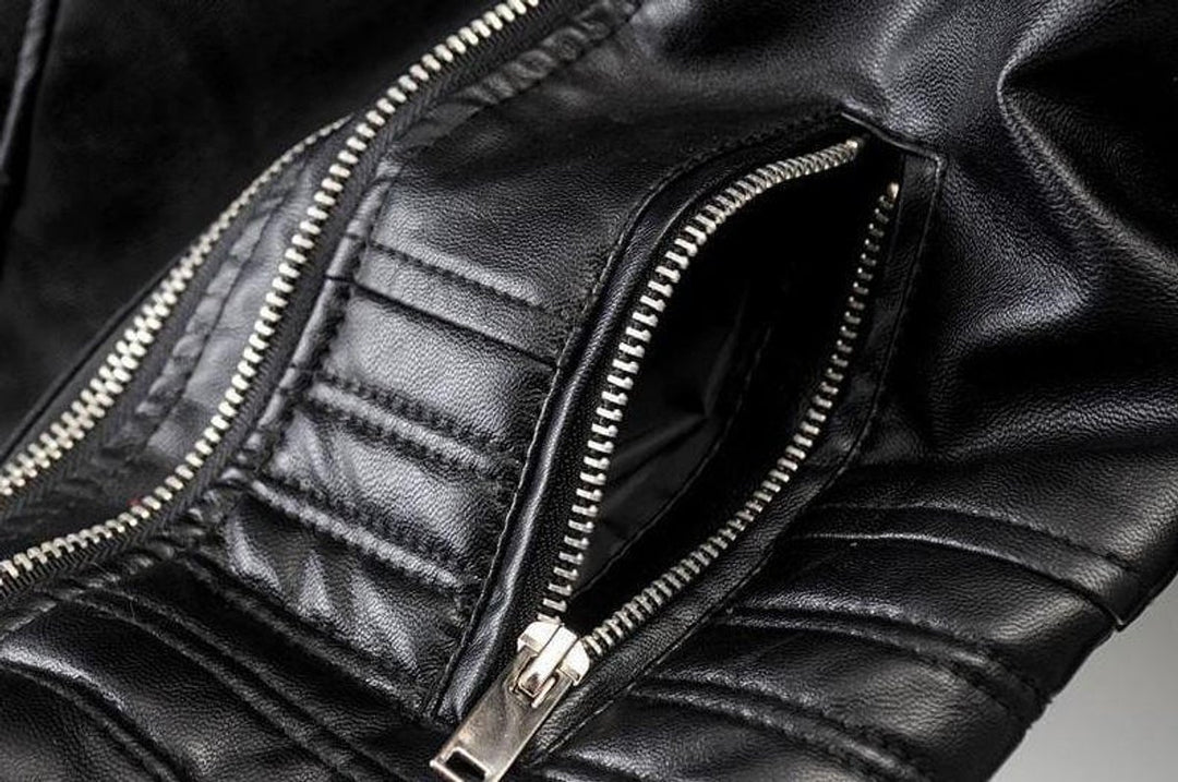 Women's Asymmetric-Zip Faux Leather Biker Coat Jacket