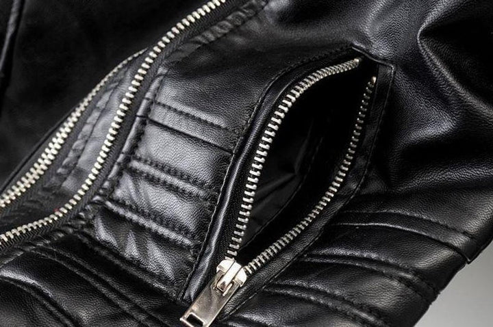Women's Asymmetric-Zip Faux Leather Biker Coat Jacket