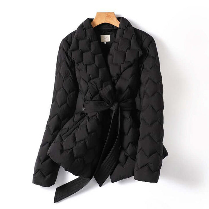 Women's Belted Quilted Ladies Puffer Jacket Wrap Coat