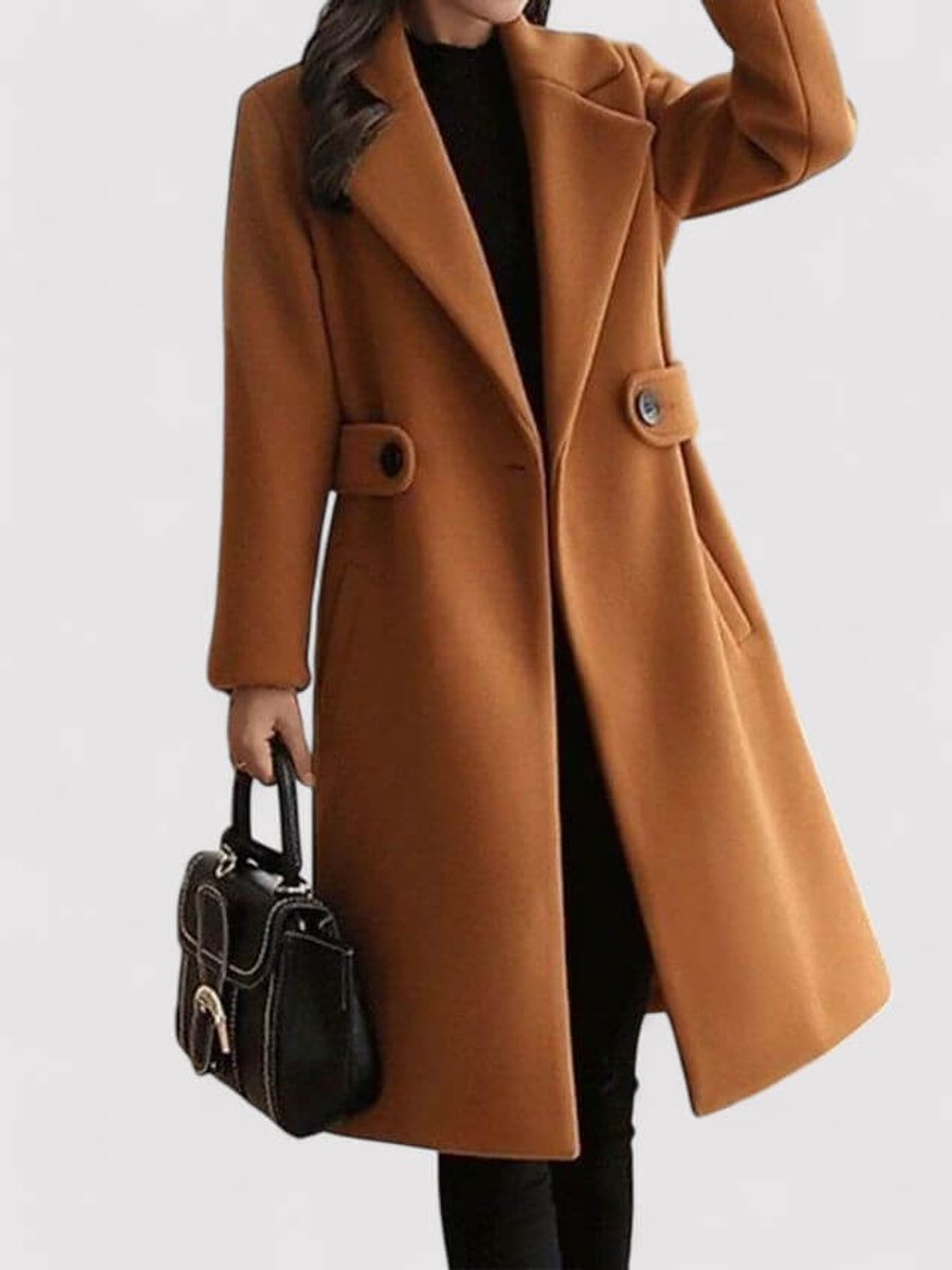 Women's Belted Wool Coat Long Tailored Trench Coat