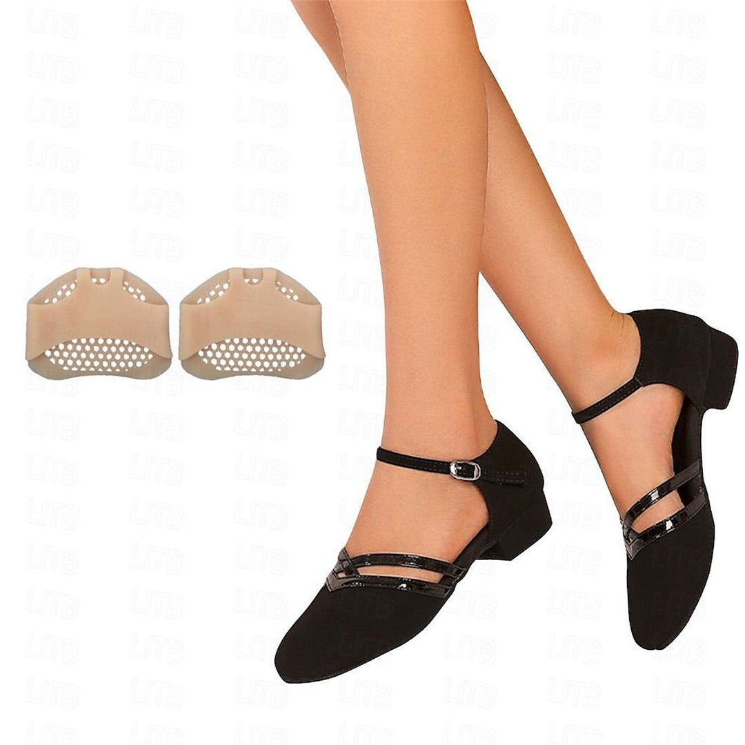Women's Black Suede Block-Heel Ankle Boots Double-Strap Dance Shoes