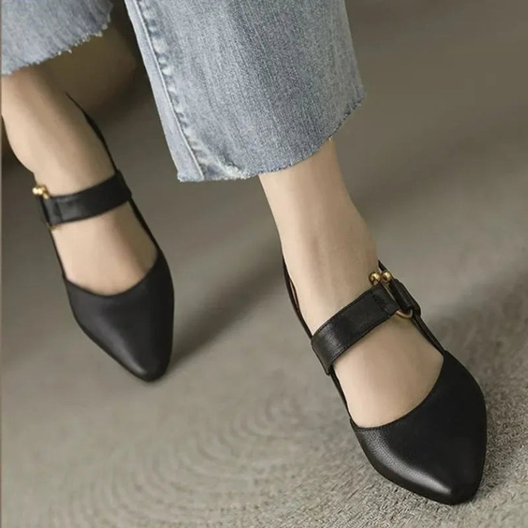 Women's Block-Heel Slingback Pointed-Toe Heeled Sandals