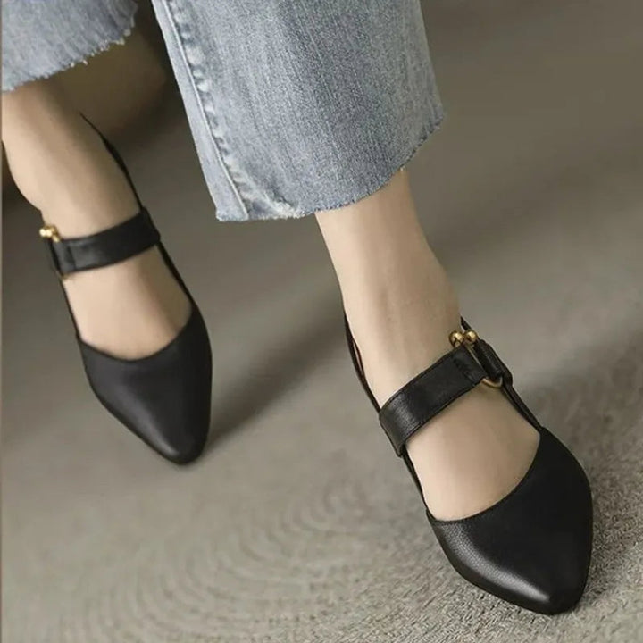 Women's Block-Heel Slingback Pointed-Toe Heeled Sandals