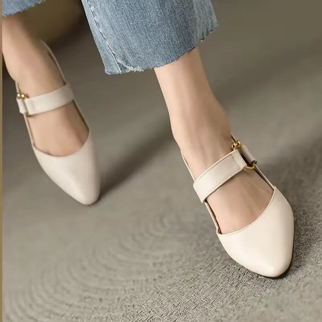 Women's Block-Heel Slingback Pointed-Toe Heeled Sandals