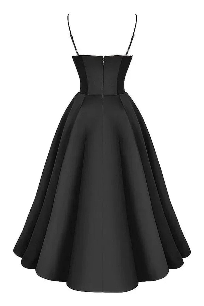 Women's Christmas Party Dress Black Satin Corset Midi Tulle Hem