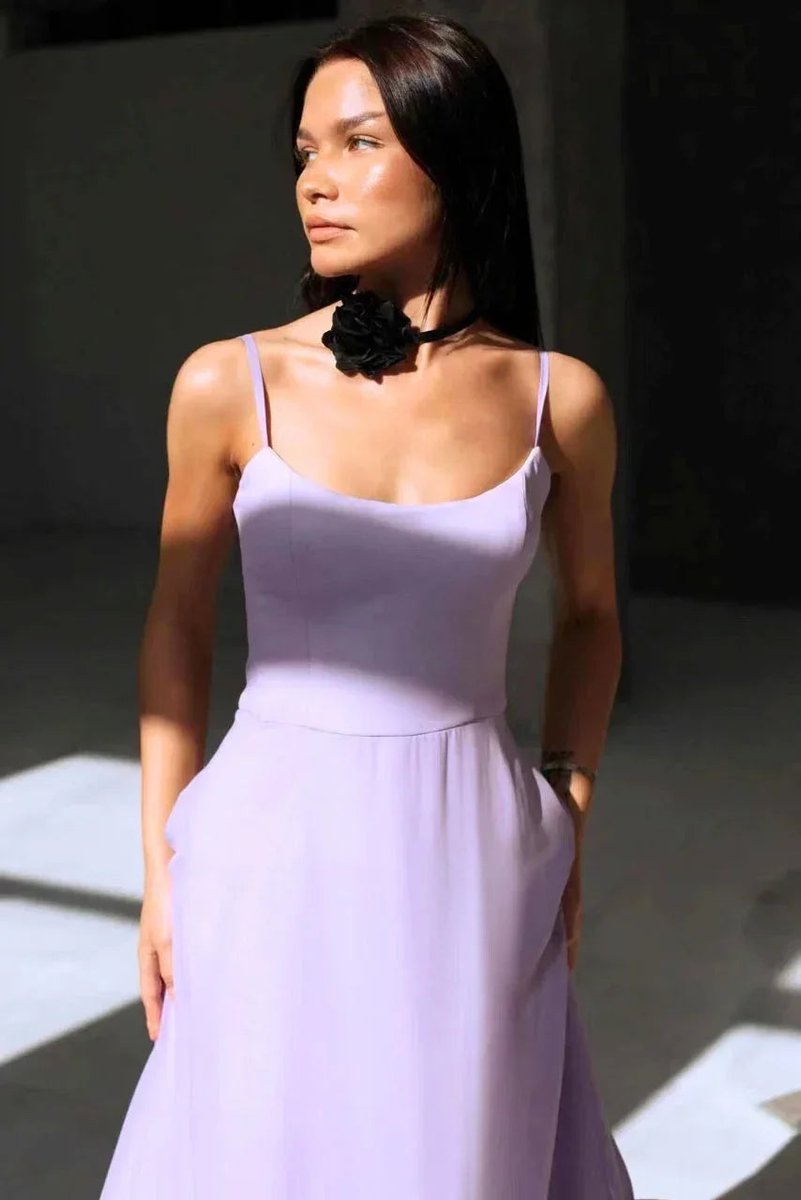Women's Christmas Party Dress Spaghetti Strap Ruffle Hem Midi