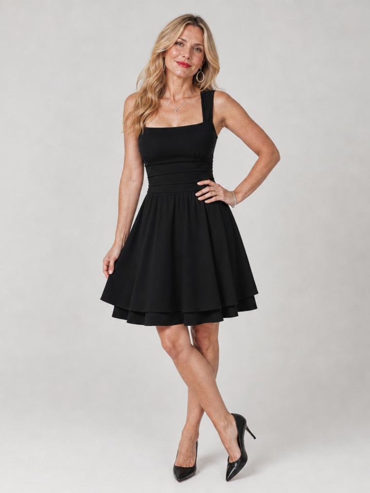 Women's Christmas Party Dress Square Neck Flared Mini