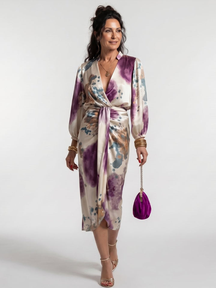 Women's Christmas Party Everyday Day Dress Cross-Wrap Midi