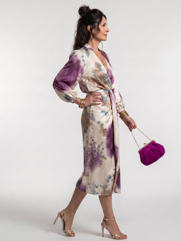 Women's Christmas Party Everyday Day Dress Cross-Wrap Midi