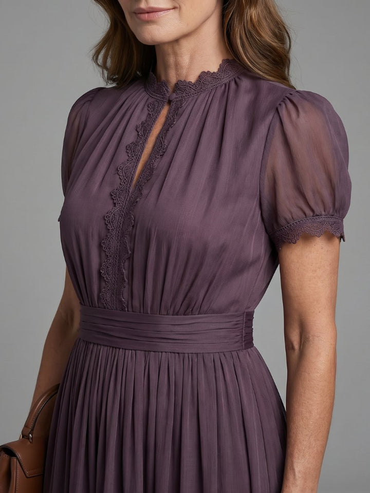 Women's Christmas Party Maxi Dress Keyhole Gathered Waist