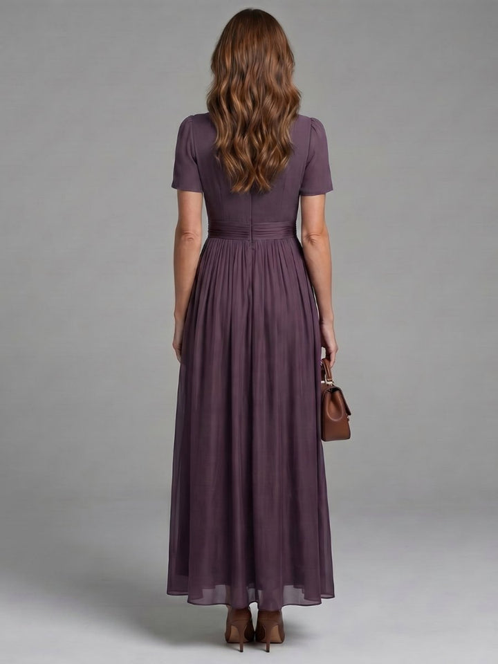 Women's Christmas Party Maxi Dress Keyhole Gathered Waist