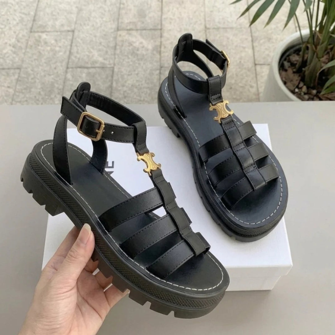 Women's Chunky-Sole Gladiator Buckle-Strap Sandals
