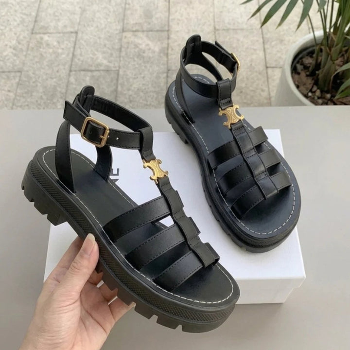 Women's Chunky-Sole Gladiator Buckle-Strap Sandals