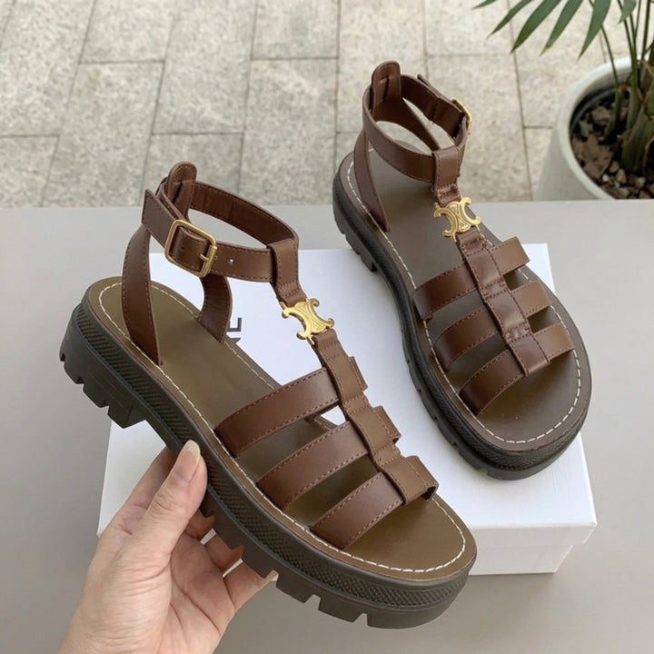 Women's Chunky-Sole Gladiator Buckle-Strap Sandals