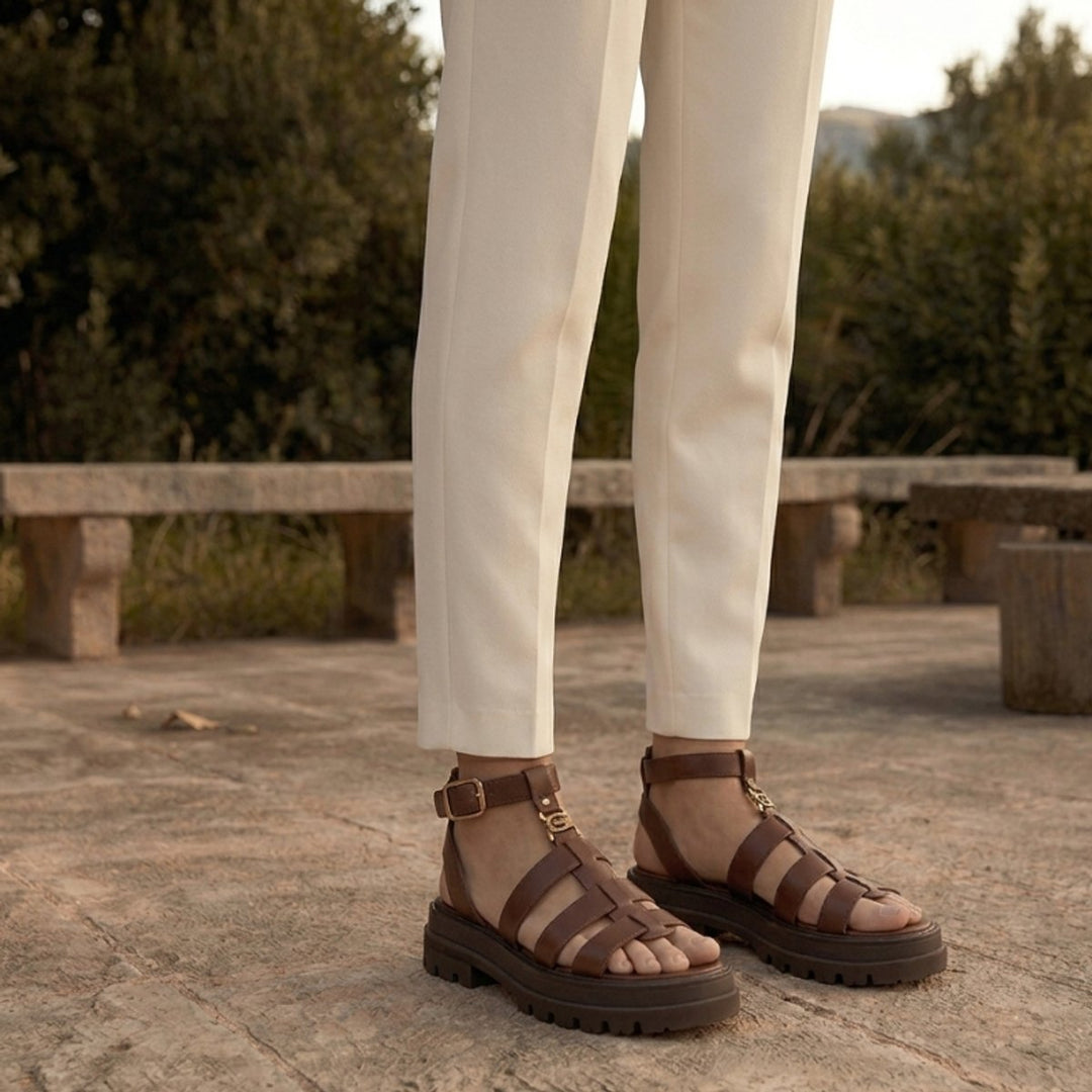 Women's Chunky-Sole Gladiator Buckle-Strap Sandals