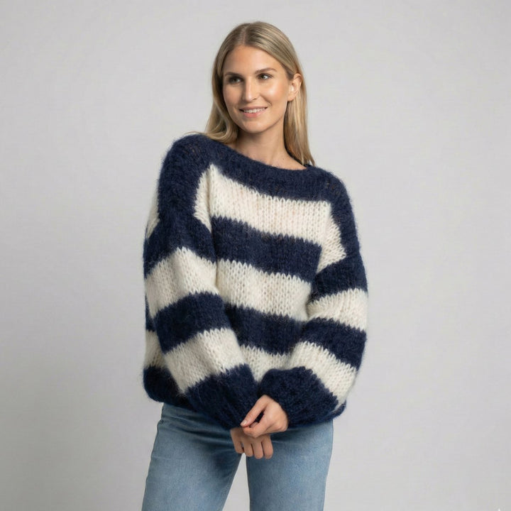 Women's Chunky Striped Loose-Fit Knitted Jumper