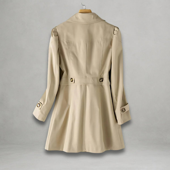 Women's Classic Belted Trench Coat Single-Breasted Cotton Blend