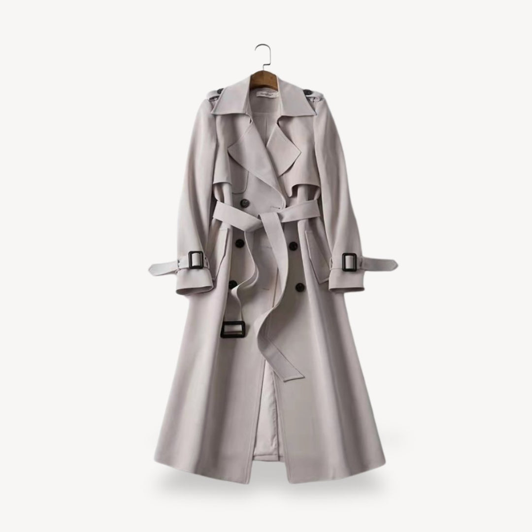 Women's Classic Double-Breasted Belted Trench Coat