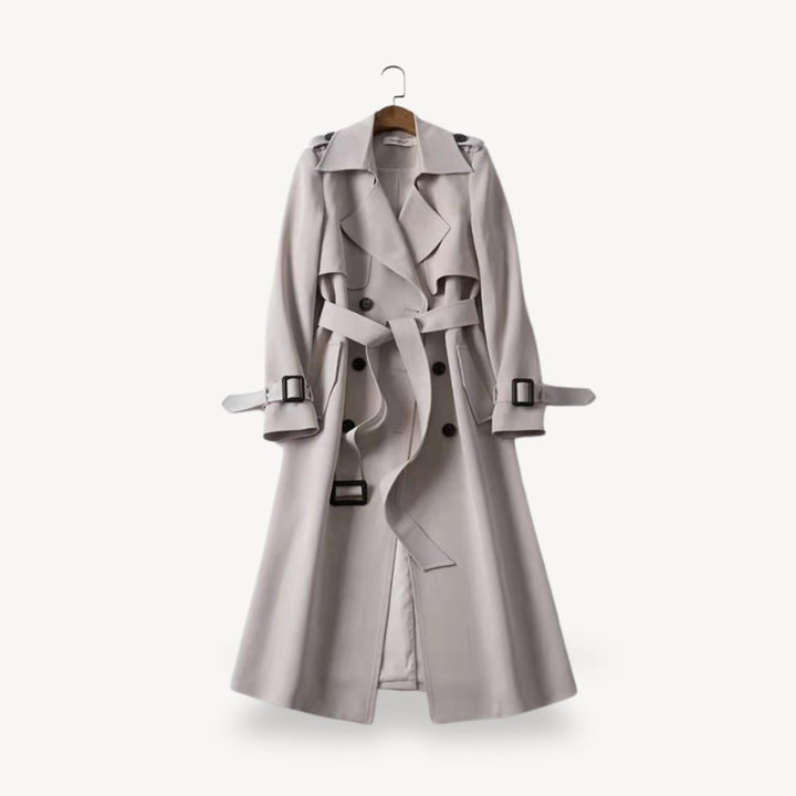 Women's Classic Double-Breasted Belted Trench Coat
