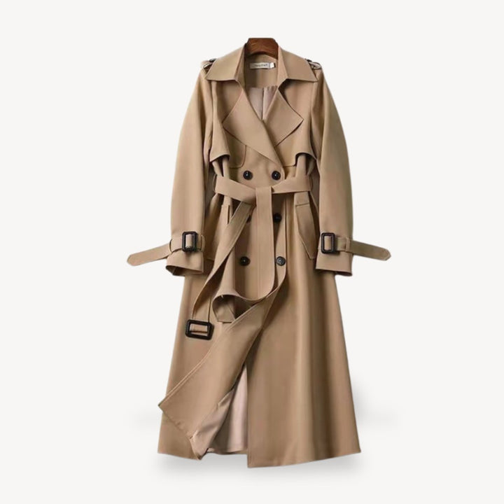 Women's Classic Double-Breasted Belted Trench Coat